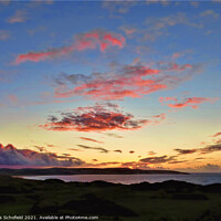 Buy canvas prints of Cornish Sunset by Les Schofield