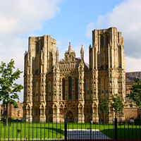 Buy canvas prints of The Mighty Cathedral of Wells by Les Schofield
