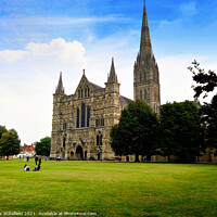 Buy canvas prints of Salisbury Cathedral by Les Schofield