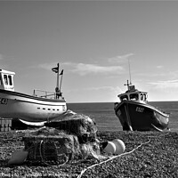 Buy canvas prints of Fishing Boats  at Devon  by Les Schofield