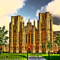 Buy canvas prints of Wells Cathedral somerset by Les Schofield