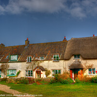 Buy canvas prints of Porlock Cottages by Les Schofield