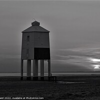 Buy canvas prints of Burnham Lighthouse  Black white by Les Schofield