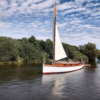 Buy canvas prints of Wherry on the Norfolk Broads  by Les Schofield