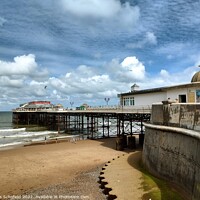 Buy canvas prints of Cromer pier. Norfolk  by Les Schofield