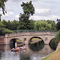 Buy canvas prints of Punting on river cam Cambridge  by Les Schofield