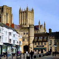 Buy canvas prints of Wells cathedral Somerset  by Les Schofield