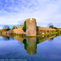 Buy canvas prints of Enchanting Beauty of the Bishops Palace Moat by Les Schofield