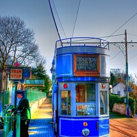 Buy canvas prints of Vintage Charm at Colyton Tram Stop by Les Schofield