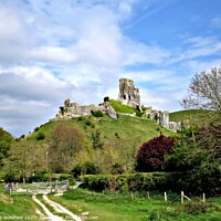 Buy canvas prints of Majestic Ruins of Corfe Castle by Les Schofield
