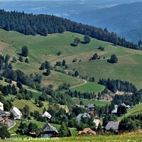 Buy canvas prints of A View of a village in the Black Forest Germany by Les Schofield