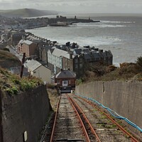 Buy canvas prints of Aberystwyth cliff railway  by Les Schofield