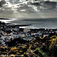 Buy canvas prints of Stormy Aberystwyth from constitution hill  by Les Schofield