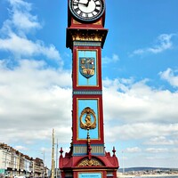 Buy canvas prints of Jubilee tower clock Weymouth  by Les Schofield
