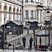 Buy canvas prints of The Grandeur of Downing Street by Les Schofield