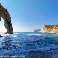 Buy canvas prints of The Majestic Durdle Door by Les Schofield