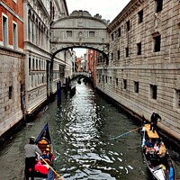 Buy canvas prints of Bridge of sighs Venice  by Les Schofield