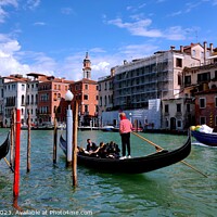 Buy canvas prints of Serene and Romantic Venetian Gondola Ride by Les Schofield