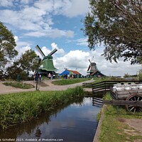 Buy canvas prints of Dutch windmills in Netherlands  by Les Schofield