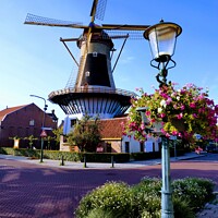 Buy canvas prints of Windmill in wassaner Netherlands  by Les Schofield