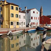 Buy canvas prints of Burano reflection by Les Schofield