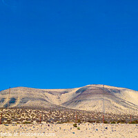 Buy canvas prints of Mountains and sand dunes fuerteventura  by Les Schofield
