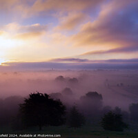Buy canvas prints of Sunrise over The Somerset levels by Les Schofield