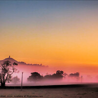 Buy canvas prints of Glastonbury Tor Misty Sunrise by Les Schofield