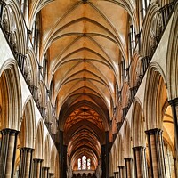 Buy canvas prints of Salisbury cathedral  by Les Schofield