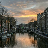 Buy canvas prints of Central Amsterdam sunset by Steven Blanchard