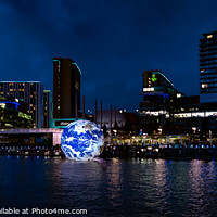 Buy canvas prints of Floating Earth at Media City by Richie Brown