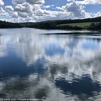 Buy canvas prints of Reflection on Wimbleball Lake by Sarah Davey
