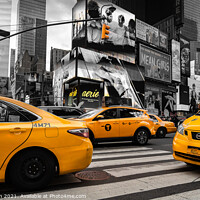Buy canvas prints of New York Taxis by Dave Harbon