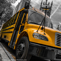 Buy canvas prints of USA School Bus by Dave Harbon