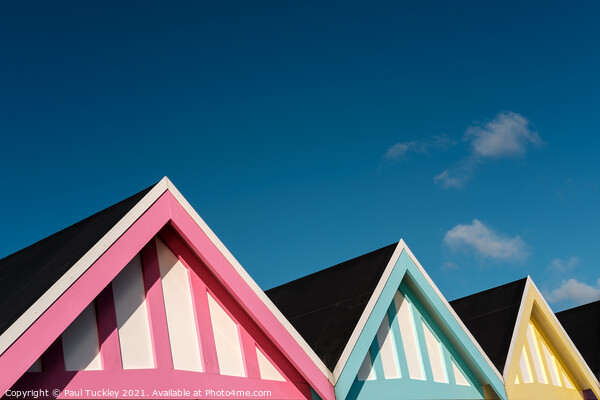 Weymouth Beach Huts Picture Board by Paul Tuckley