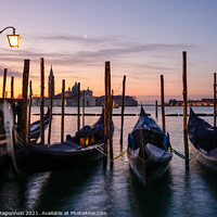 Buy canvas prints of Gondolas at dawn in Venice  by Marcin Rogozinski