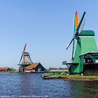 Buy canvas prints of Dutch windmills at Zaanse Schans in Netherlands by Marcin Rogozinski