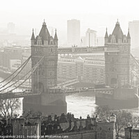 Buy canvas prints of Tower Bridge on a foggy morning in London by Marcin Rogozinski