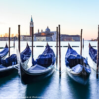 Buy canvas prints of Venice gondolas at sunrise by Marcin Rogozinski