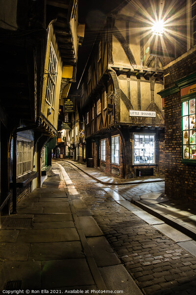 The Timeless Charm of York's Shambles Picture Board by Ron Ella