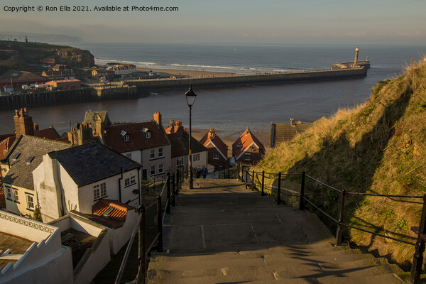 Climbing to Whitby's Heavenly Heights Picture Board by Ron Ella