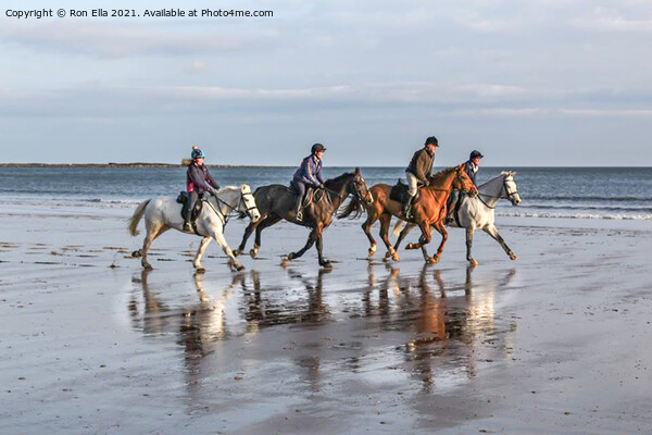 Coastal Horseback Riders Picture Board by Ron Ella