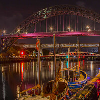 Buy canvas prints of Iconic Tyne Bridge at Night by Ron Ella