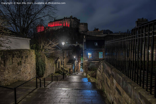 Night in Edinburgh Castle Picture Board by Ron Ella