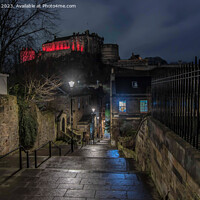Buy canvas prints of Night in Edinburgh Castle by Ron Ella