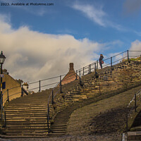 Buy canvas prints of Ascending to Whitby Abbey by Ron Ella
