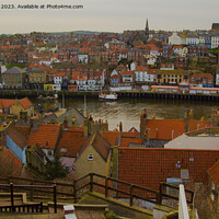 Buy canvas prints of Overlooking Whitby's Scenic Harbour by Ron Ella