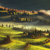 Buy canvas prints of Tuscany Foggy Morning by Stefano Orazzini