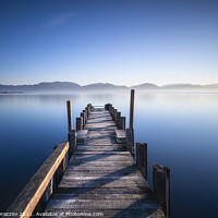 Buy canvas prints of Pier in a Blue Lake by Stefano Orazzini