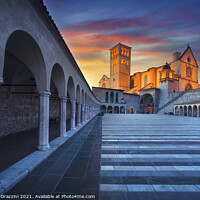 Buy canvas prints of Assisi, San Francesco Basilica Sunset by Stefano Orazzini